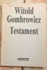 Witold Gombrowicz - Testament - okładka